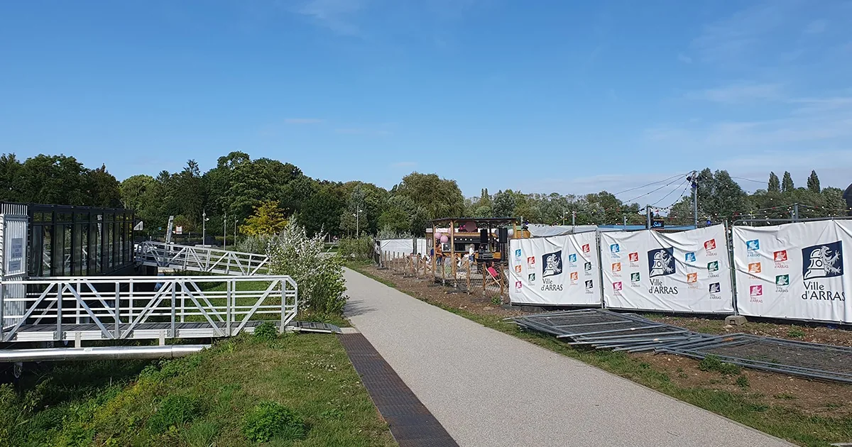 guinguette next to the digital barges