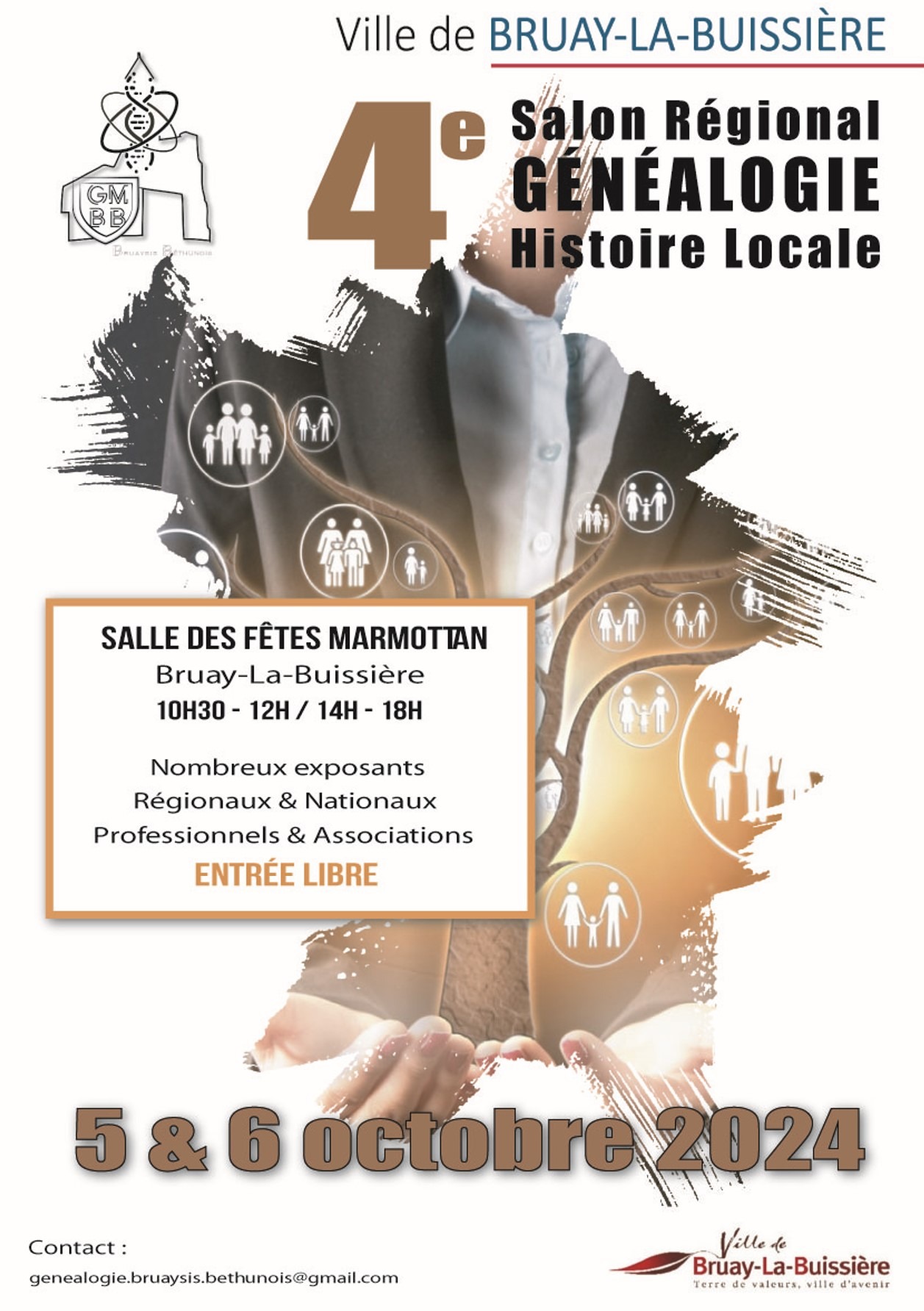 L'affichage du Salon Régional de la Généalogie à Bruay-la-Buissière